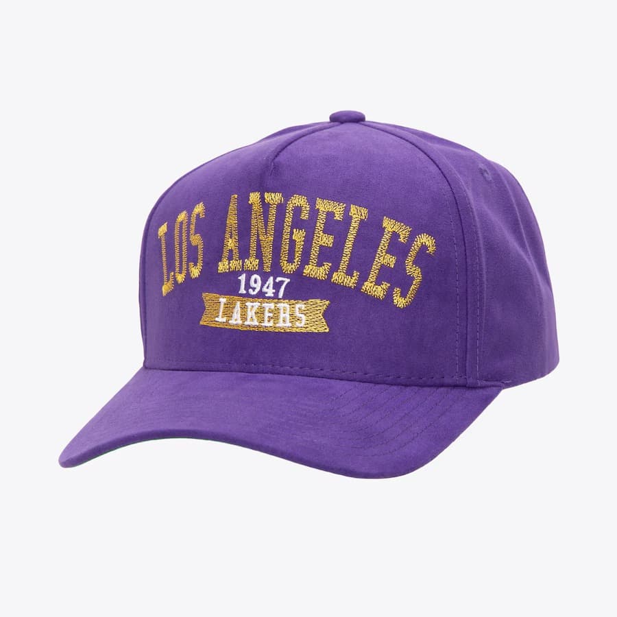 Бейсболка Mitchell & Ness Purple Los Angeles Lakers Suede Pro Adjustable Hat