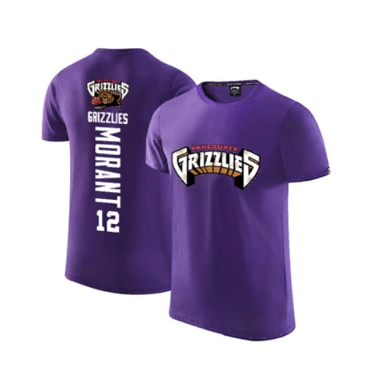 Футболка 2020 Grizzlies 12 Ja Morant Purple T-shirt