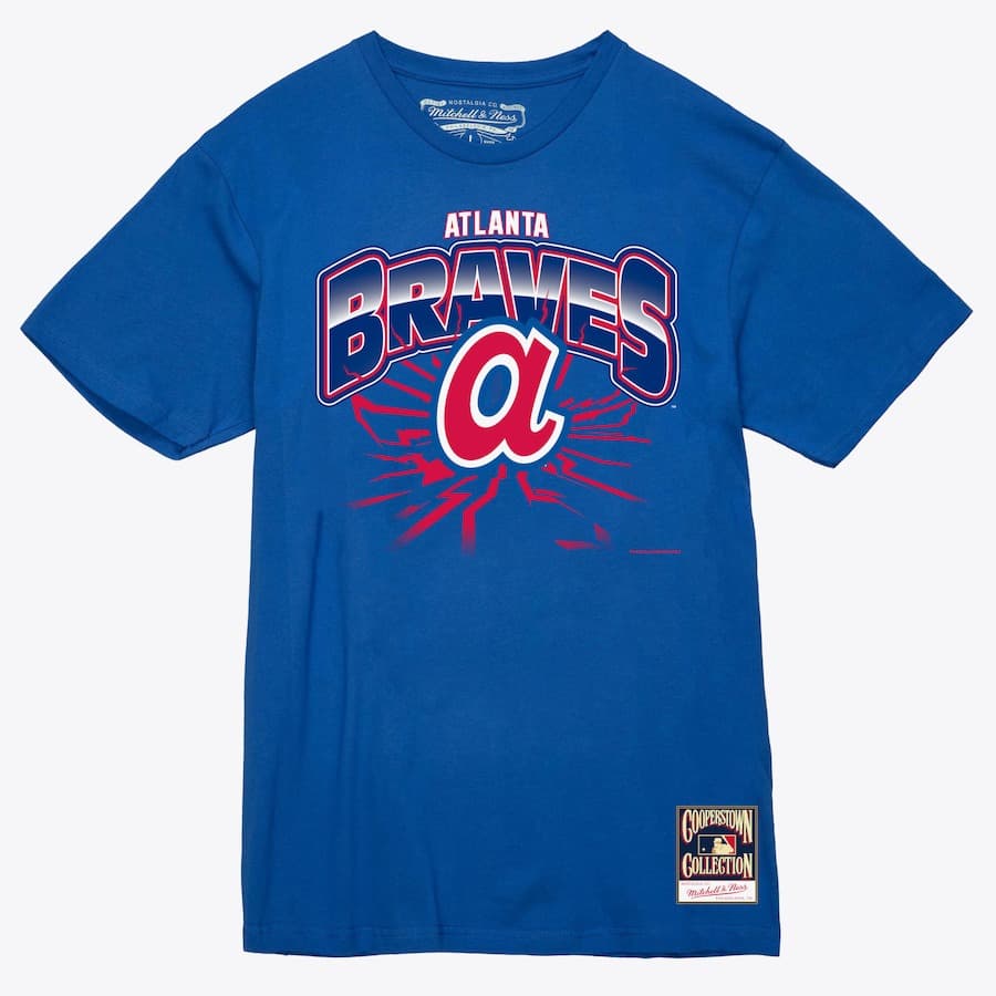 Футболка Mitchell & Ness Royal Atlanta Braves Earthquake T-Shirt