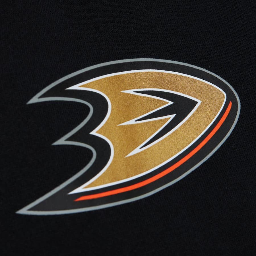 Худи Mitchell & Ness Black Anaheim Ducks Game Time Fleece Pullover Hoodie