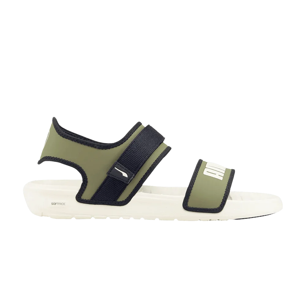 Puma-Softride-Slide-White-Dark-Green-Moss