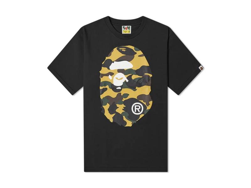 Футболка BAPE 1st Camo Big Ape Head Tee Black/Yellow