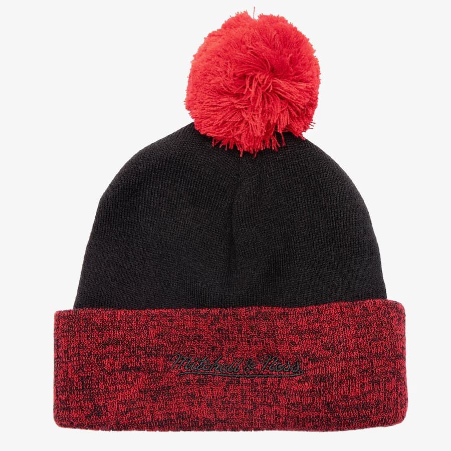 Mitchell-Ness-Black-Red-Chicago-Bulls-Hardwood-Classics-Two-Tone-Cuffed-Knit-Hat-with-Pom-1