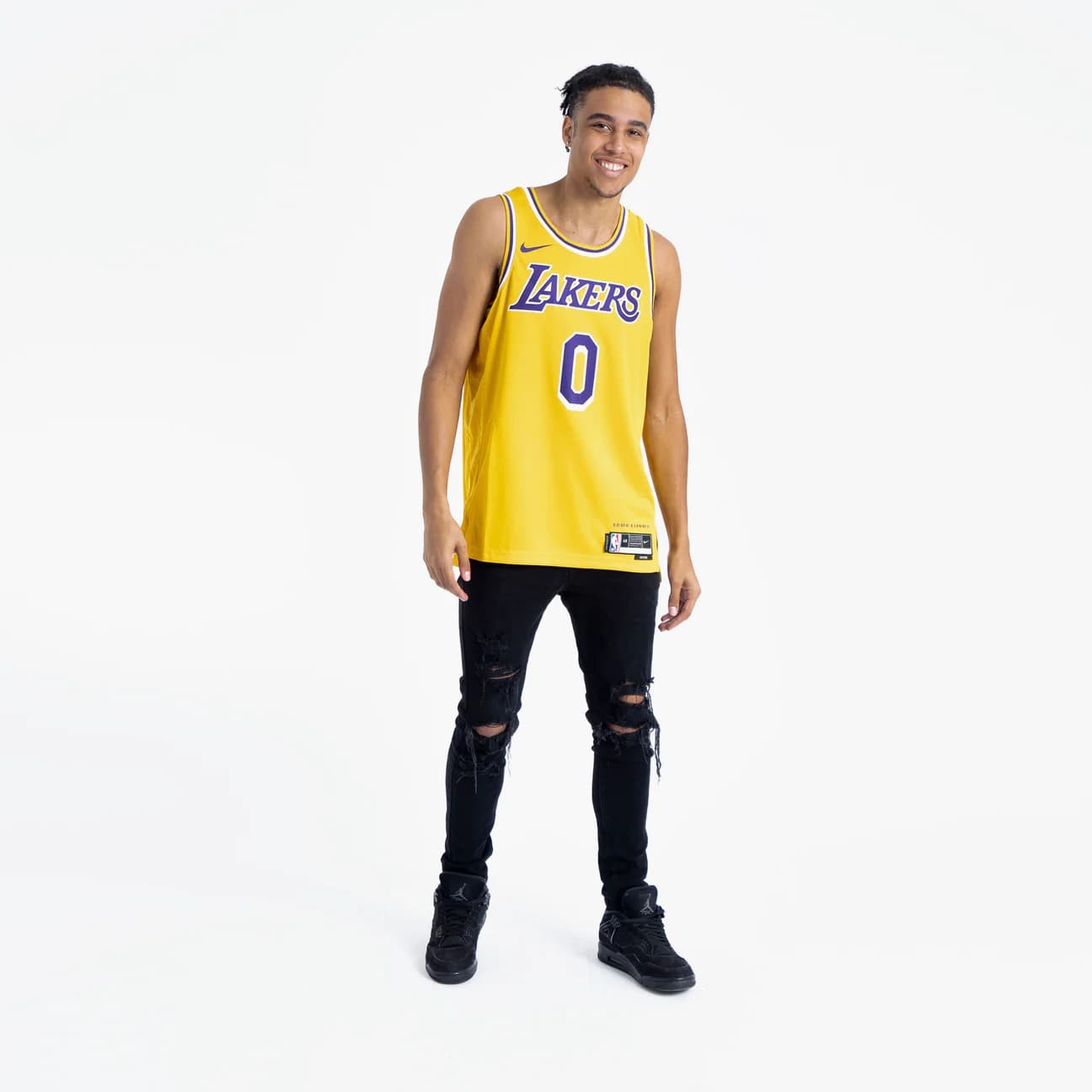 Баскетбольная джерси 2022-23 Los Angeles Lakers Russell Westbrook #0 Swingman Icon Edition Yellow Jersey