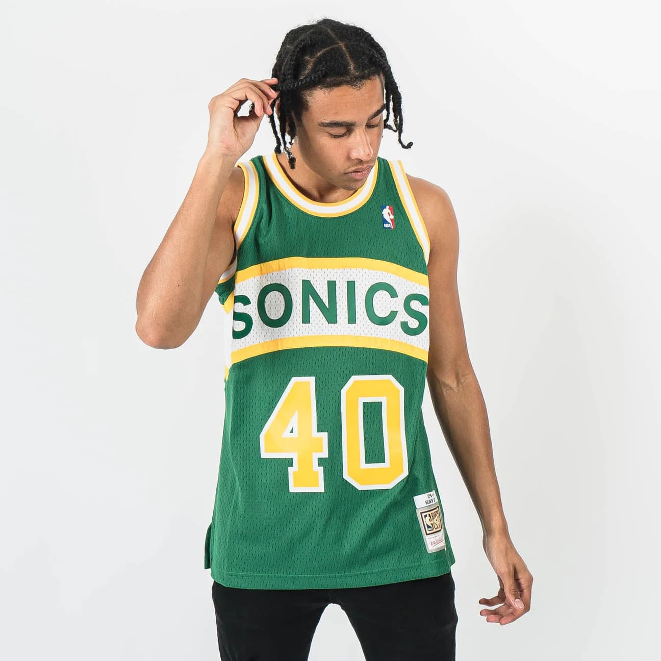 Баскетбольная джерси 1994-95 Seattle Supersonics Shawn Kemp #40 Swingman Hardwood Classics Green Jersey