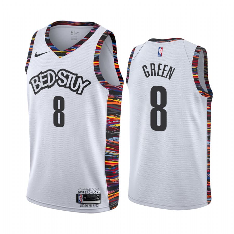 Баскетбольная джерси 2020-21 Brooklyn Nets #8 Jeff Green City Edition White Swingman Jersey