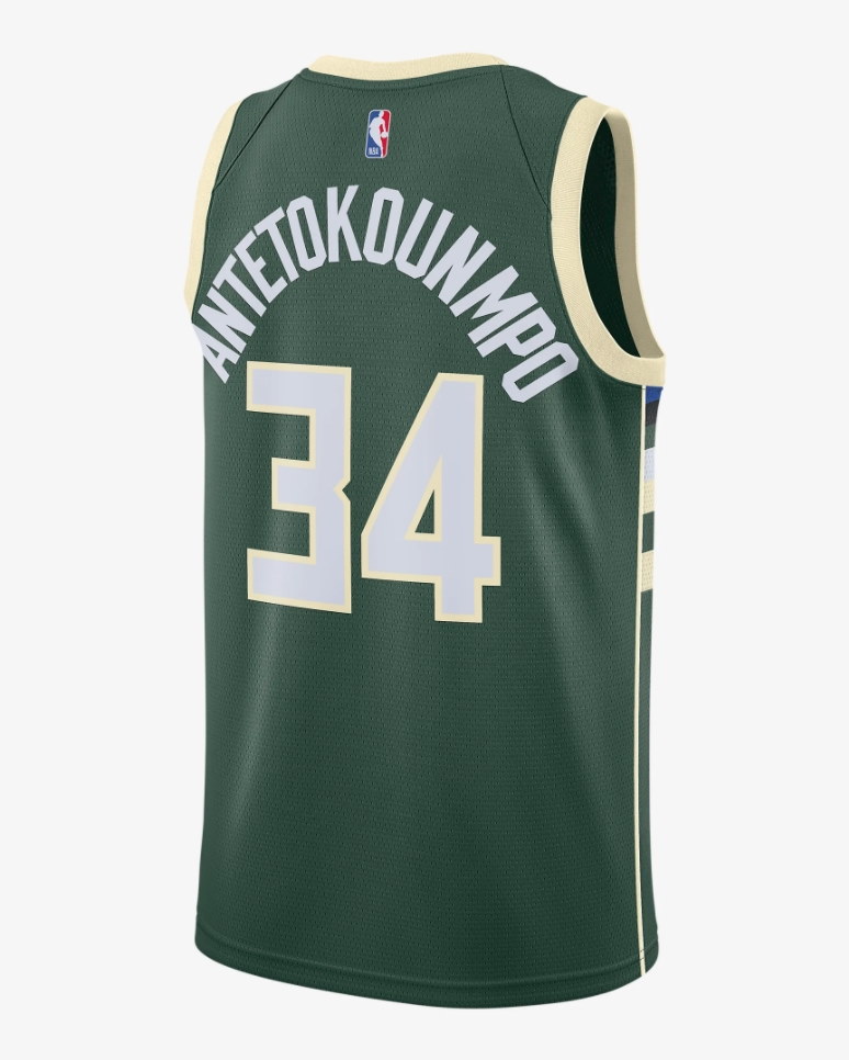 Баскетбольная джерси Nike Giannis Antetokounmpo Milwaukee Bucks 2021 Icon Edition NBA Swingman Jersey