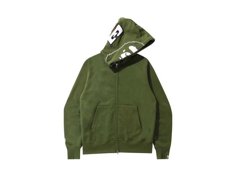 Худи BAPE 2nd Ape Full Zip Hoodie Olivedrab
