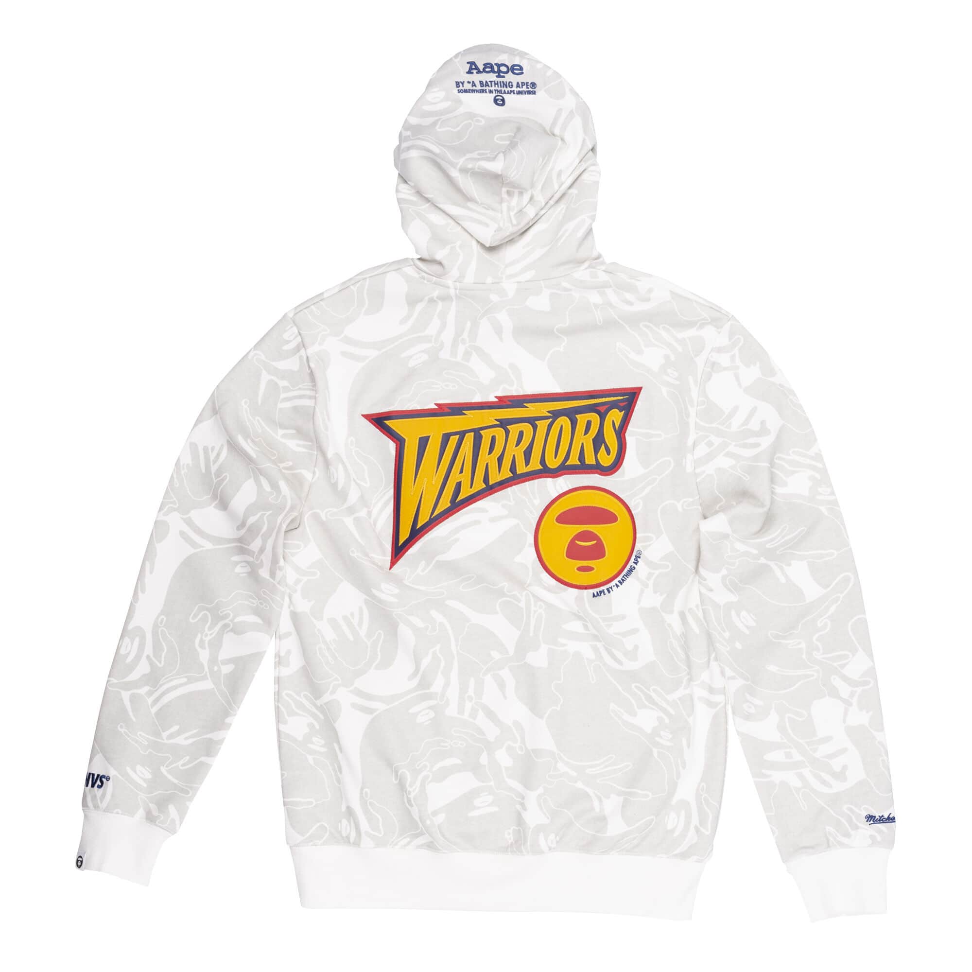 Худи Aape x Mitchell & Ness Golden State Warriors Hoodie White