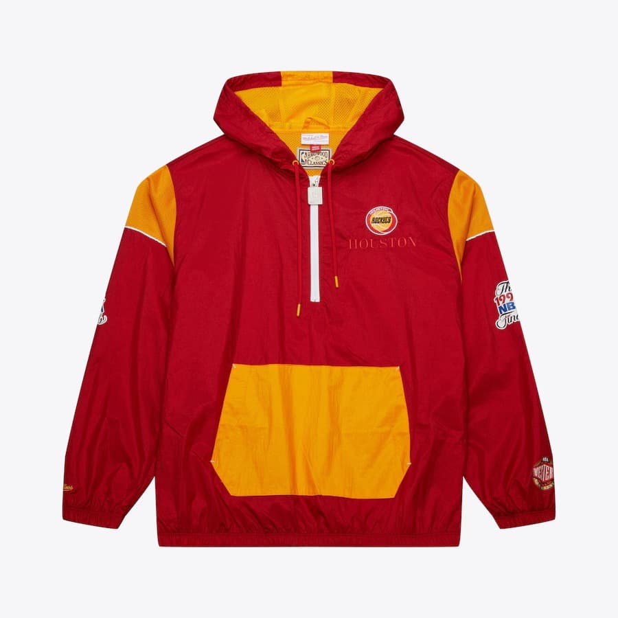 Анорак Mitchell & Ness Red Houston Rockets Team OG 3.0 Anorak Quarter-Zip Jacket