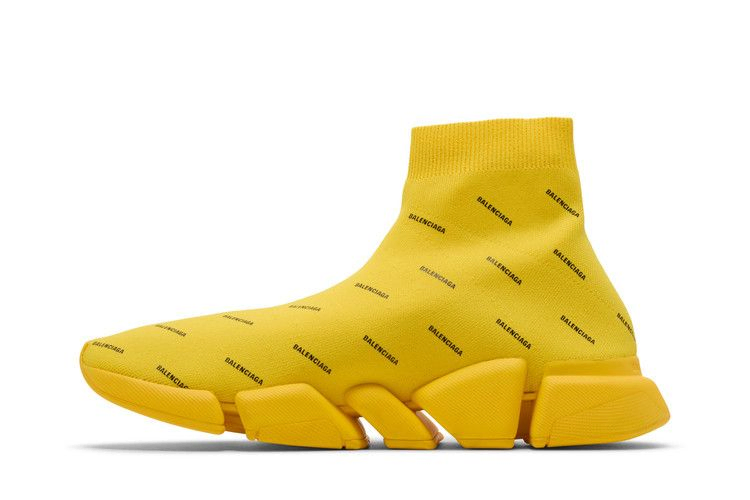 Кроссовки Balenciaga Speed 2.0 Sneaker 'Allover Logo - Yellow'