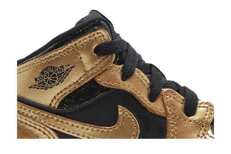 Кроссовки Air Jordan 1 Mid SE TD 'Metallic Gold Black'