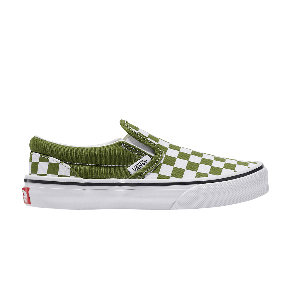 Кроссовки Vans Classic Slip-On Kids 'Checkerboard - Pesto Green'