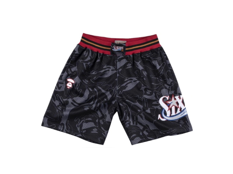 Спортивные шорты Aape x Mitchell & Ness Philadelphia 76ers Shorts Black