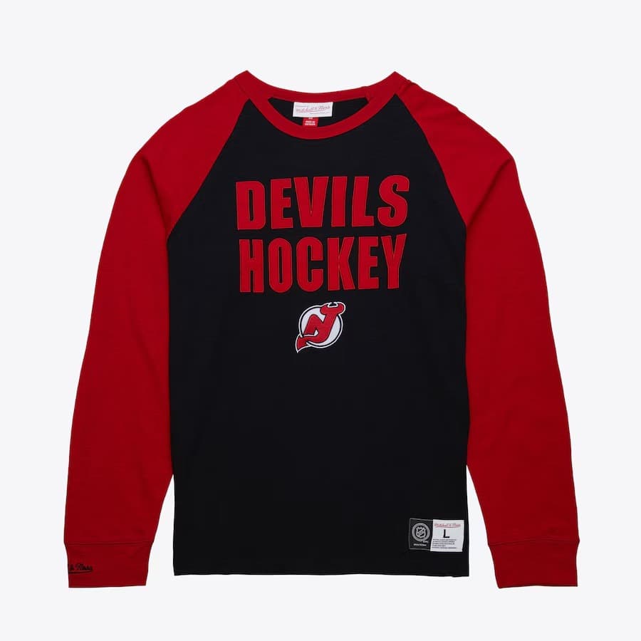 Лонгслив Mitchell & Ness Black New Jersey Devils Legendary Slub Long Sleeve T-Shirt