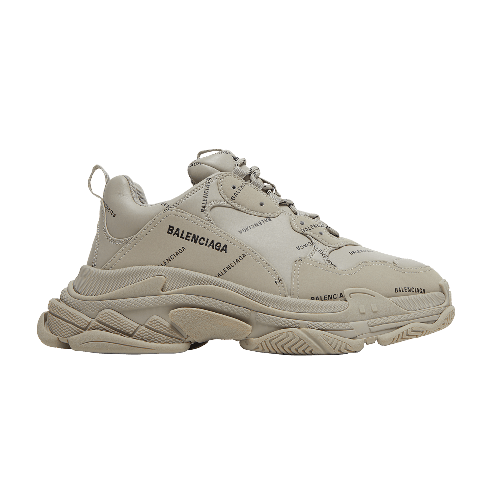 Кроссовки Balenciaga Triple S Sneaker 'Allover Logo - Beige'