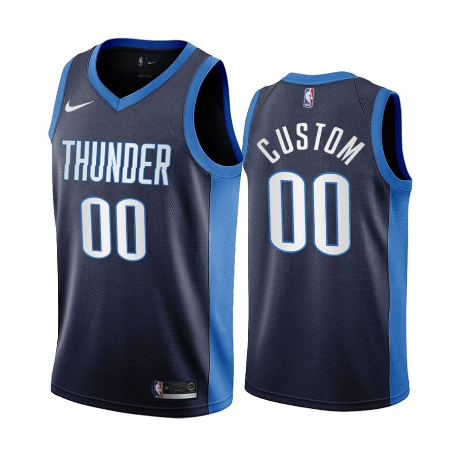 Баскетбольная джерси 2020-21 Oklahoma City Thunder #00 Custom Earned Edition Navy Swingman Jersey