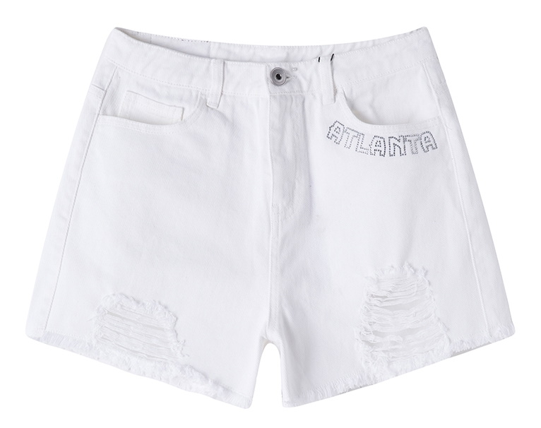 Спортивные шорты 2018 NBA Atlanta Hawks Black/White Jeans Shorts