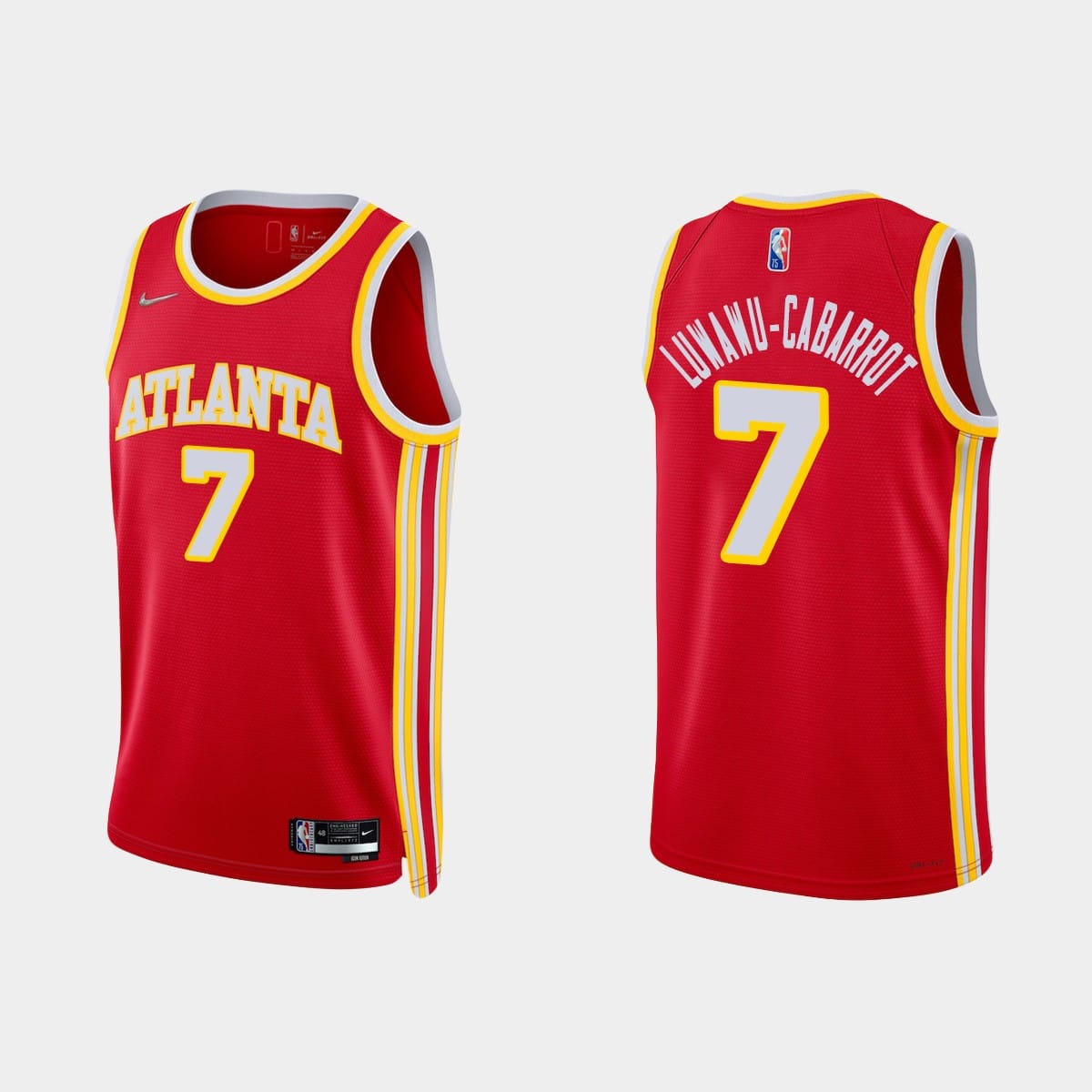 Баскетбольная джерси 2021-22 Atlanta Hawks #7 Timothe Luwawu-Cabarrot 75th Anniversary Icon Diamond Red Jersey