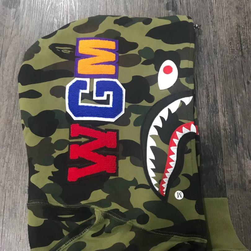 Худи BAPE 1st Camo Shark Full Zip Hoodie Green