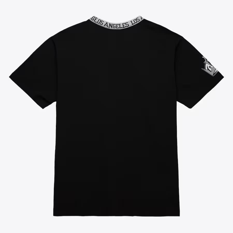 Футболка Mitchell & Ness Black Los Angeles Kings Jacquard Ringer T-Shirt