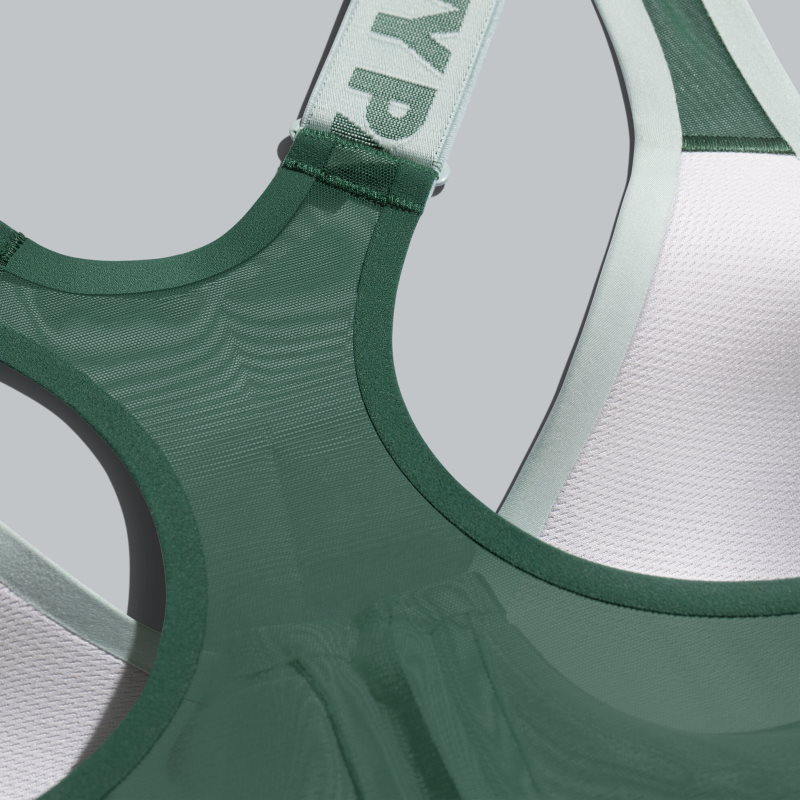 Спортивный топ adidas Ivy Park Medium Support Zip Bra Green Tint/Dark Green