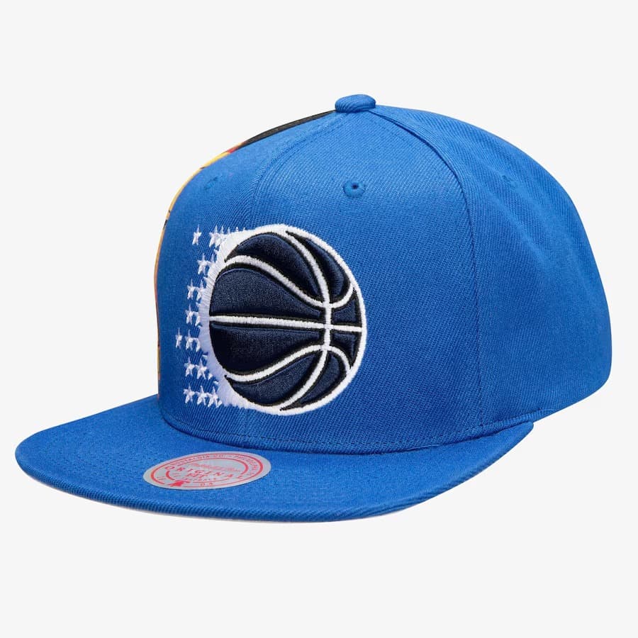 Бейсболка Mitchell & Ness Tracy McGrady Blue Orlando Magic Hardwood Classics Slam Side Cropped Snapback Hat