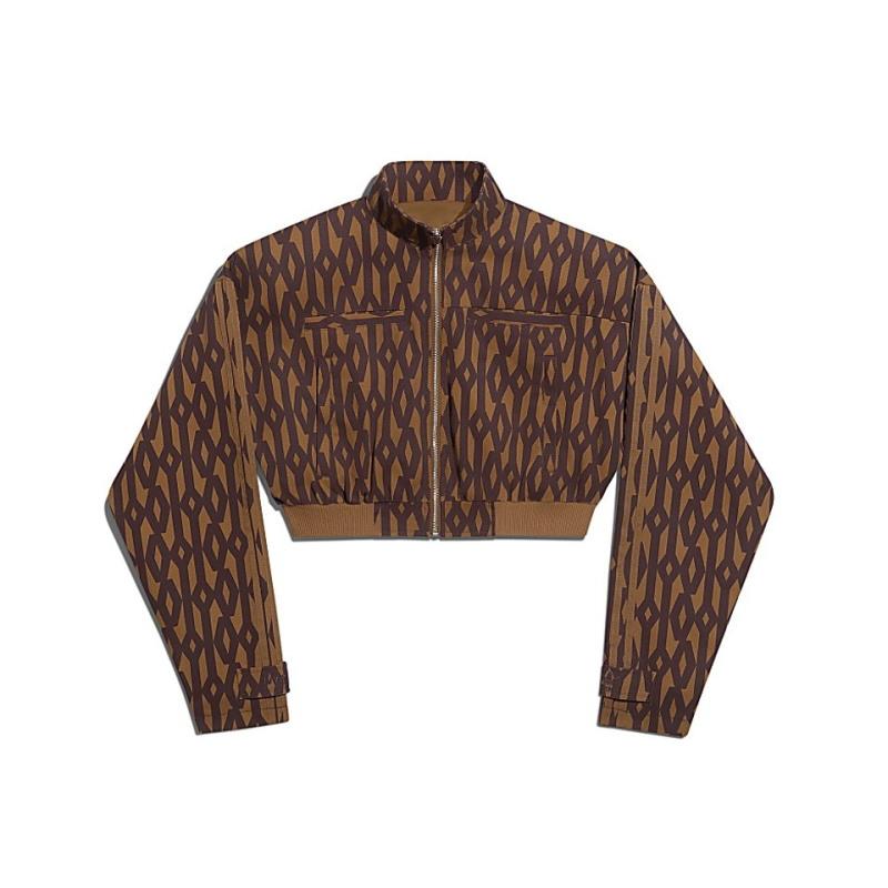 Куртка adidas Ivy Park Crop Monogram Track Jacket (Plus Size) Wild Brown/Night Red
