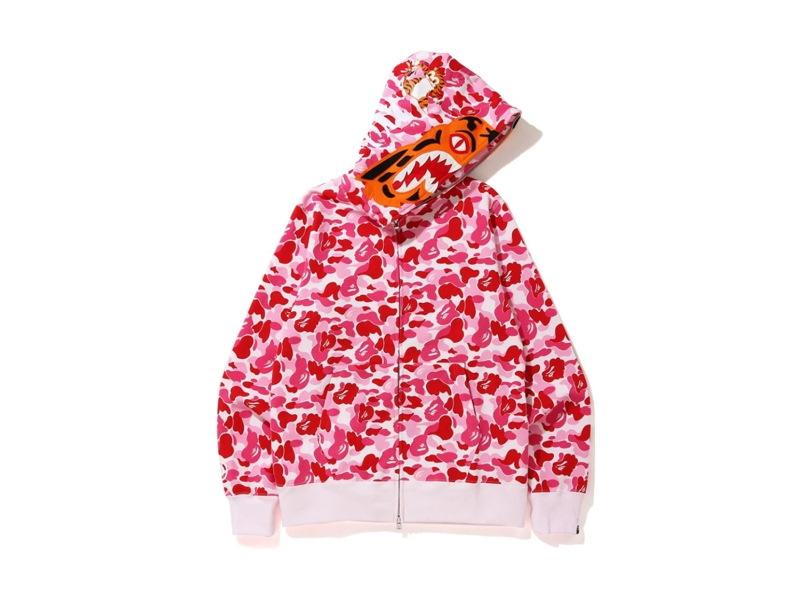 Худи BAPE ABC Camo Tiger Full Zip Hoodie Pink