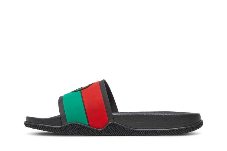 Кроссовки Gucci Slide 'Interlocking G - Black Red Green'