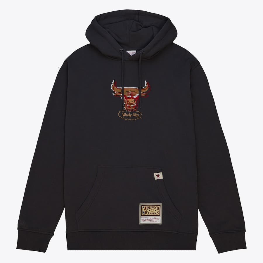 Худи Mitchell & Ness Black Chicago Bulls Golden Hour Glaze Pullover Hoodie