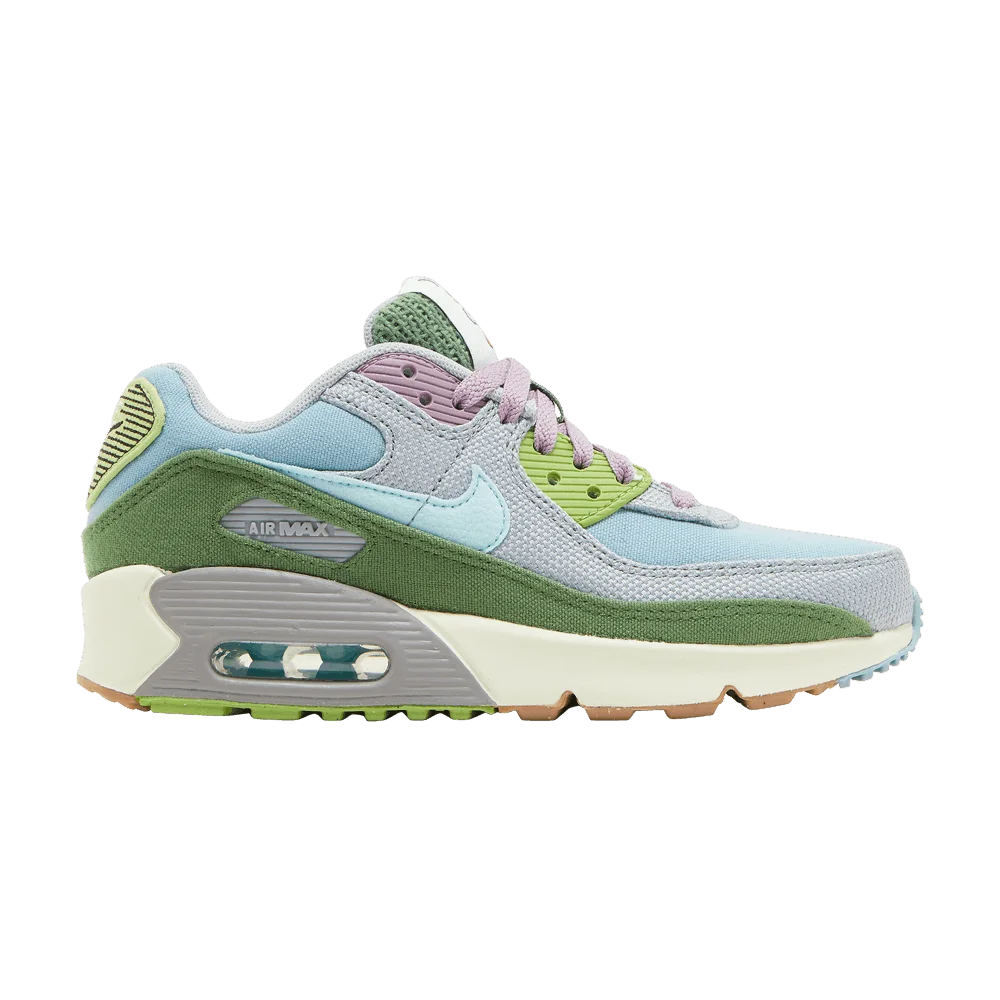 Krossovki-Nike-Air-Max-90-SE-GS-Sun-Club-Worn-Blue-Treeline