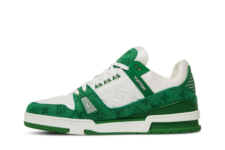 Кроссовки Louis Vuitton Trainer 'Green Monogram Denim'