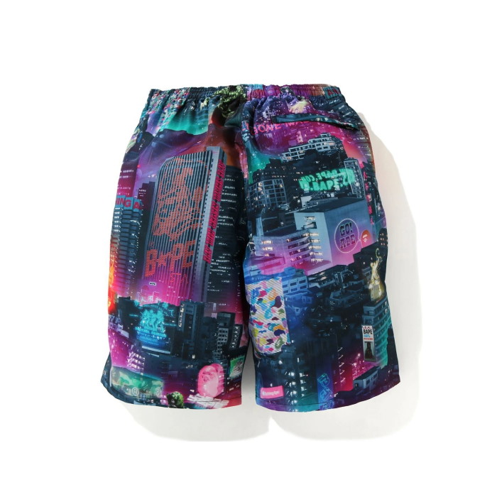 Спортивные шорты BAPE Neon Tokyo Track Shorts Black
