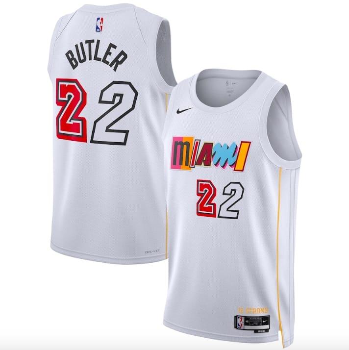 Баскетбольная джерси 2022-23 Miami Heat #22 Jimmy Butler Swingman City White Jersey