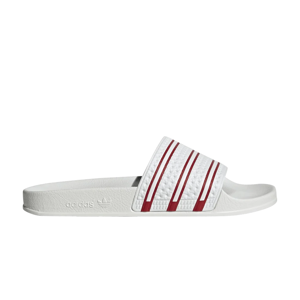 Adidas-Adilette-Slides-White-Team-Power-Red