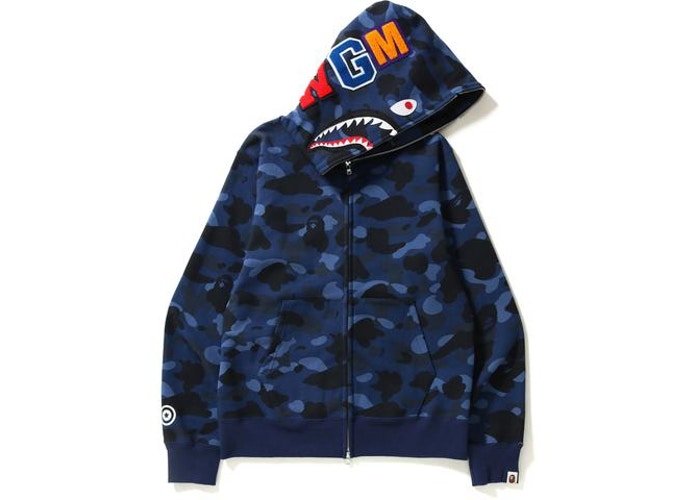 Худи BAPE Color Camo Detachable Shark Full Zip Hoodie Blue