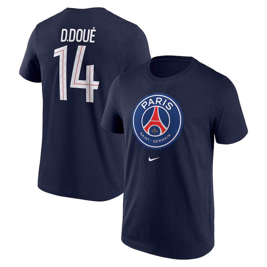 Футбольное джерси PSG Nike D.Doué 14 Graphic T-Shirt - Navy - Mens