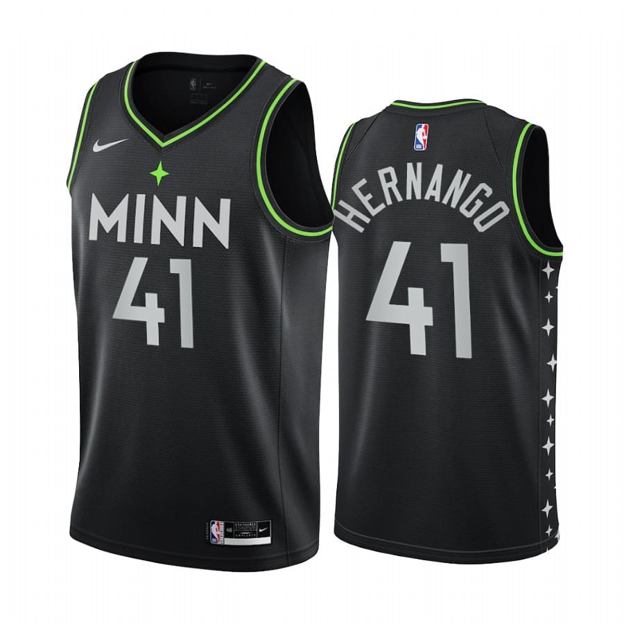 Баскетбольная джерси 2020-21 Minnesota Timberwolves #41 Juancho Hernangomez City Edition Black Swingman Jersey