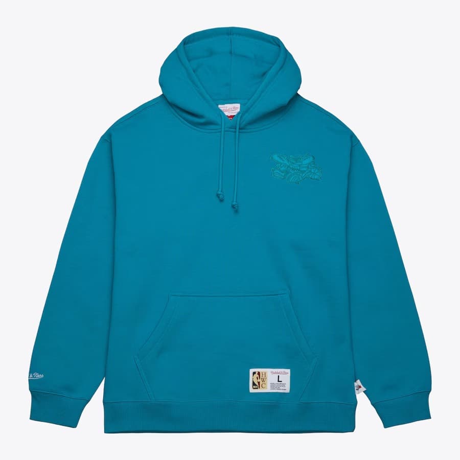 Худи Mitchell & Ness Blue Charlotte Hornets Tonal Logo Heavyweight Fleece Pullover Hoodie