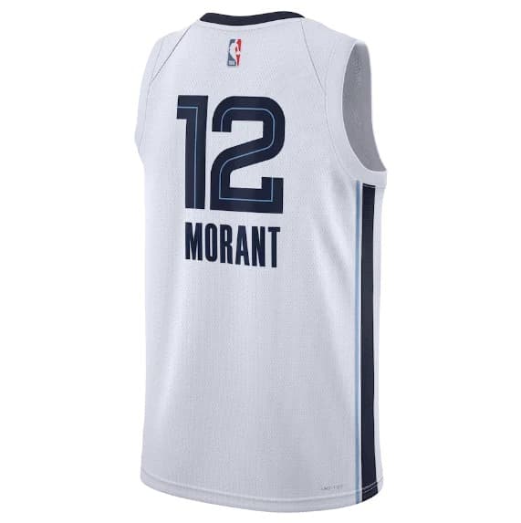 Баскетбольная джерси 2023-24 Memphis Grizzlies Ja Morant #12 Swingman Association Edition White Jersey