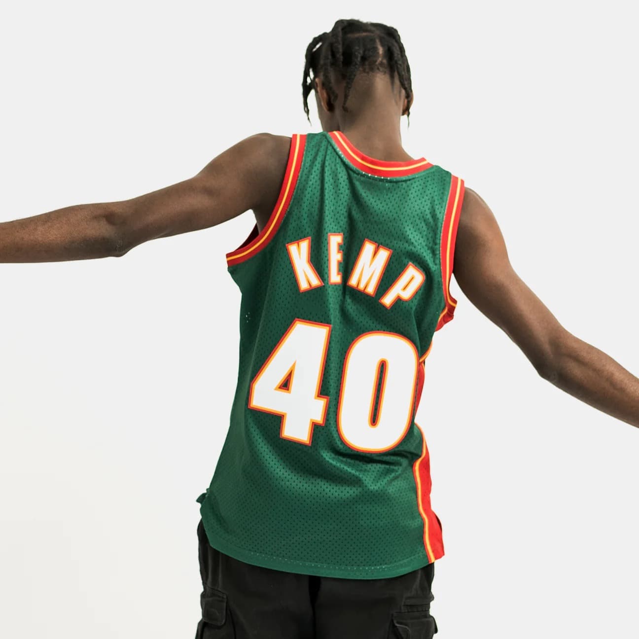 Баскетбольная джерси 1995-96 Seattle Supersonics Shawn Kemp #40 Swingman Hardwood Classics Green Jersey