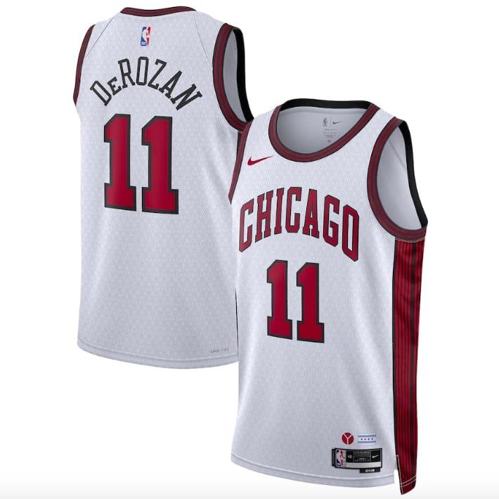 Баскетбольная джерси 2022-23 Chicago Bulls #11 DeMar DeRozan  Swingman City White Jersey