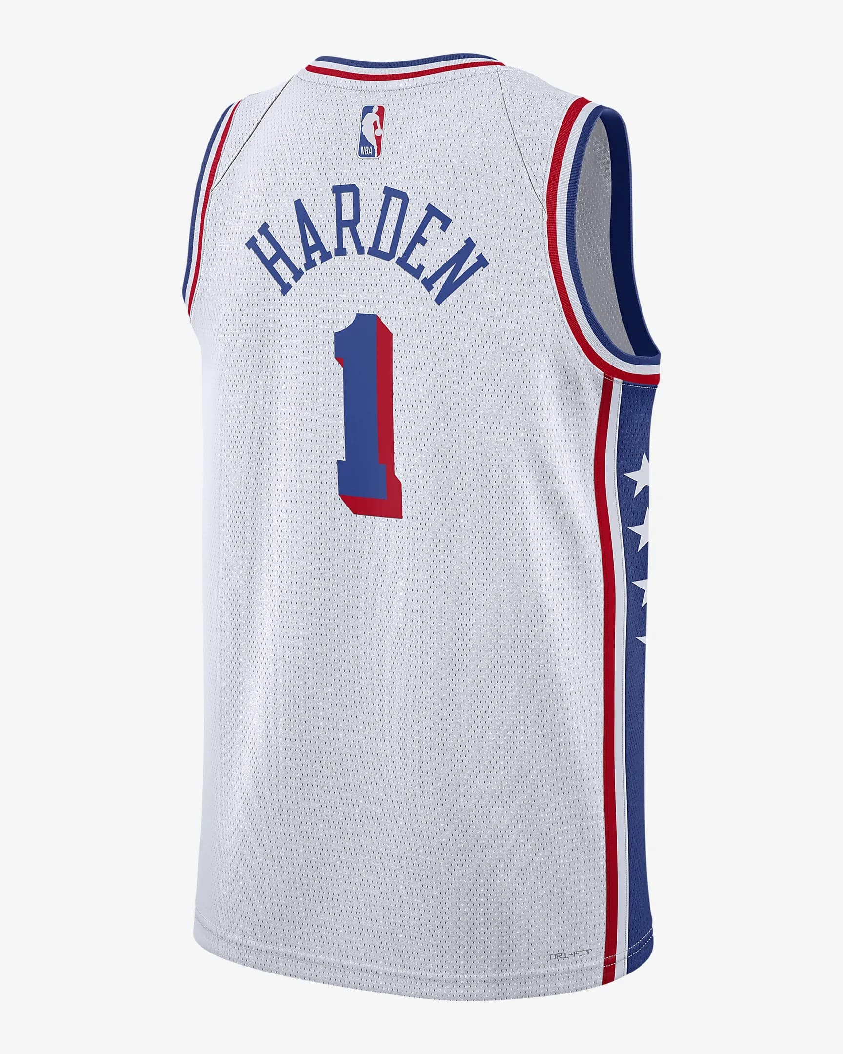 Баскетбольная джерси 2023-24 Philadelphia 76ers James Harden #1 Swingman Association Edition White Jersey
