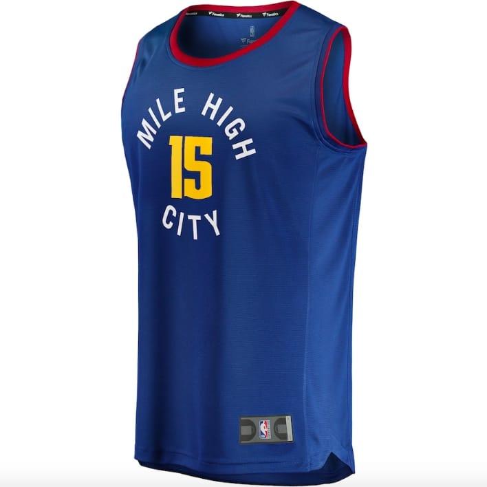 Баскетбольная джерси Denver Nuggets #15 Nikola Jokic Fast Break Statement Blue Jersey