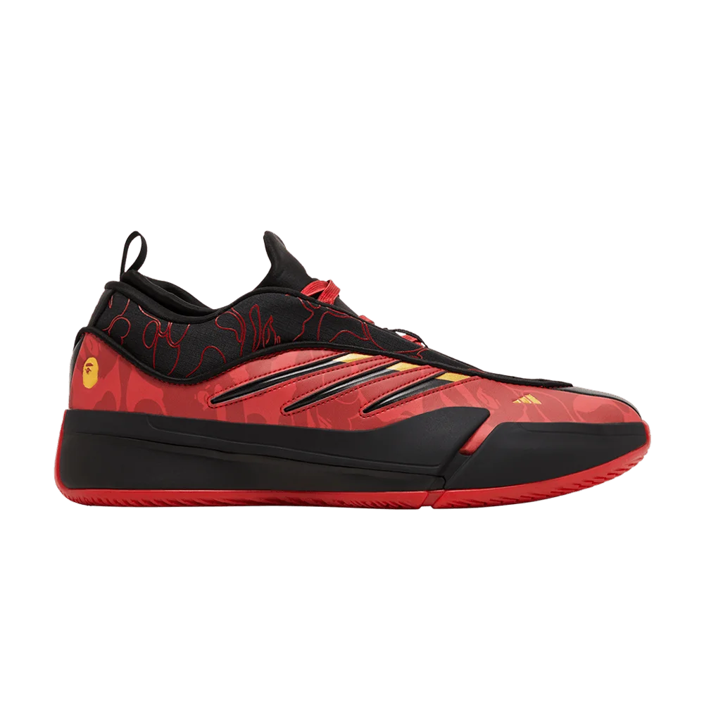 Кроссовки BAPE x adidas Dame 9 'Black Scarlet'