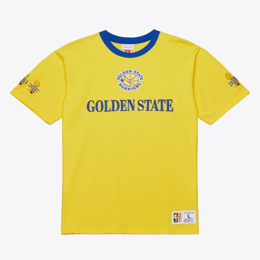Футболка Mitchell & Ness Gold Golden State Warriors Team OG 3.0 Vintage T-Shirt