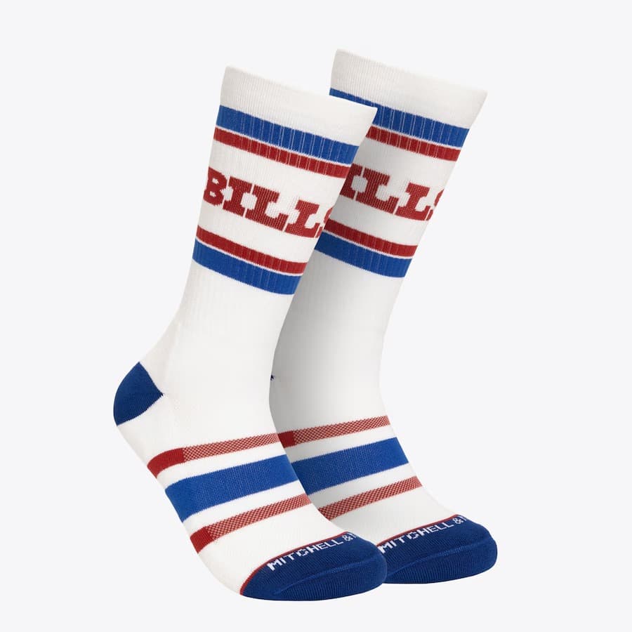 Спортивные носки Mitchell & Ness White Buffalo Bills Team Stripes Crew Socks