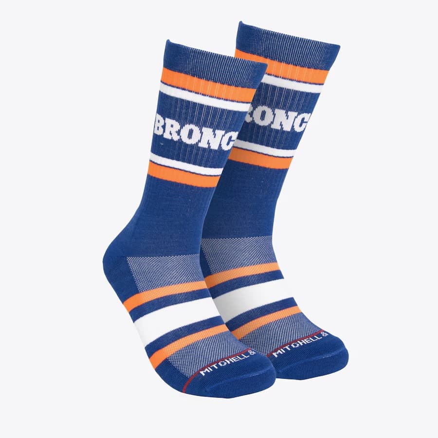 Спортивные носки Mitchell & Ness Blue Denver Broncos Team Stripes Crew Socks