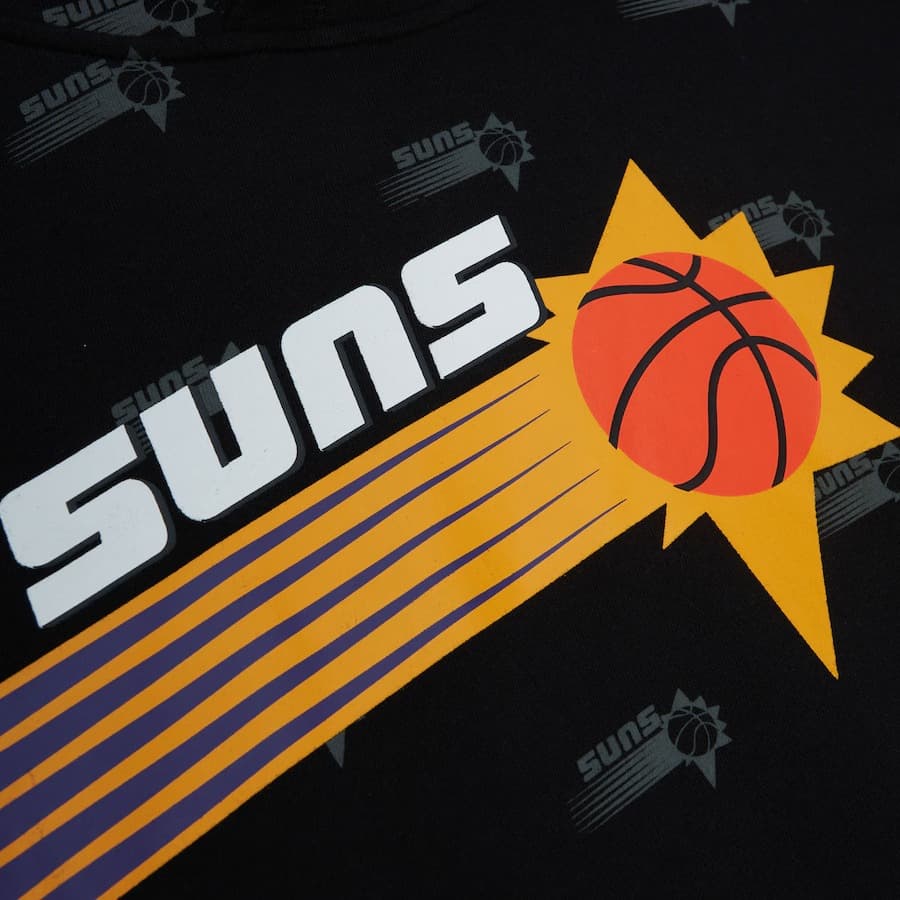 Худи Mitchell & Ness Black Phoenix Suns Allover Print Fleece Pullover Hoodie
